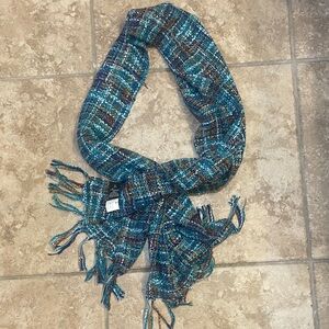 Elegant Blue Tweed Scarf